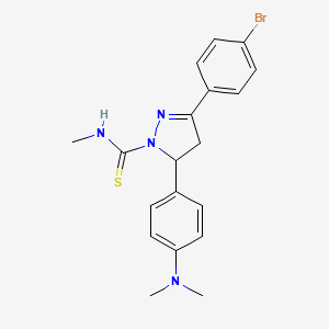 molecular formula C19H21BrN4S B3406821 3-(4-bromophenyl)-5-[4-(dimethylamino)phenyl]-N-methyl-4,5-dihydro-1H-pyrazole-1-carbothioamide CAS No. 394239-10-2