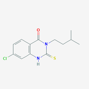 molecular formula C13H15ClN2OS B3406854 7-Chloro-3-(3-methylbutyl)-2-sulfanyl-3,4-dihydroquinazolin-4-one CAS No. 422526-52-1