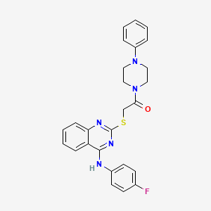 molecular formula C26H24FN5OS B3406870 2-((4-((4-Fluorophenyl)amino)quinazolin-2-yl)thio)-1-(4-phenylpiperazin-1-yl)ethanone CAS No. 422533-81-1