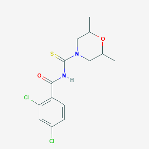 molecular formula C14H16Cl2N2O2S B3406889 2,4-dichloro-N-(2,6-dimethylmorpholine-4-carbothioyl)benzamide CAS No. 431884-82-1