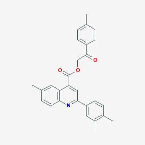 molecular formula C28H25NO3 B340689 2-(4-Methylphenyl)-2-oxoethyl 2-(3,4-dimethylphenyl)-6-methylquinoline-4-carboxylate 