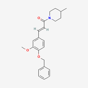 molecular formula C23H27NO3 B3406890 1-{(2E)-3-[4-(benzyloxy)-3-methoxyphenyl]prop-2-enoyl}-4-methylpiperidine CAS No. 433306-47-9