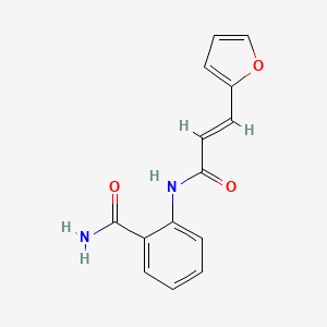 molecular formula C14H12N2O3 B3406909 (E)-2-(3-(furan-2-yl)acrylamido)benzamide CAS No. 433954-03-1