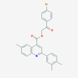 molecular formula C27H22BrNO3 B340691 2-(4-Bromophenyl)-2-oxoethyl 2-(3,4-dimethylphenyl)-6-methyl-4-quinolinecarboxylate 