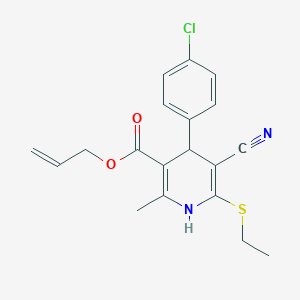 molecular formula C19H19ClN2O2S B3406920 Prop-2-en-1-yl 4-(4-chlorophenyl)-5-cyano-6-(ethylsulfanyl)-2-methyl-1,4-dihydropyridine-3-carboxylate CAS No. 442556-51-6