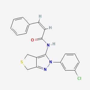 (Z)-N-(2-(3-chlorophenyl)-4,6-dihydro-2H-thieno[3,4-c]pyrazol-3-yl)-3-phenylacrylamide