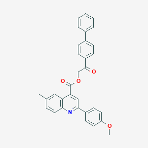 molecular formula C32H25NO4 B340694 2-(Biphenyl-4-yl)-2-oxoethyl 2-(4-methoxyphenyl)-6-methylquinoline-4-carboxylate 