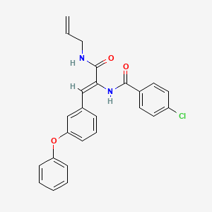 molecular formula C25H21ClN2O3 B3406968 (Z)-N-(3-(allylamino)-3-oxo-1-(3-phenoxyphenyl)prop-1-en-2-yl)-4-chlorobenzamide CAS No. 468753-60-8