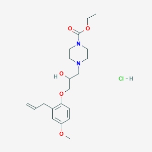 molecular formula C20H31ClN2O5 B3406972 Ethyl 4-(3-(2-allyl-4-methoxyphenoxy)-2-hydroxypropyl)piperazine-1-carboxylate hydrochloride CAS No. 473804-88-5