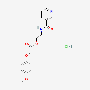 molecular formula C17H19ClN2O5 B3406975 2-(Nicotinamido)ethyl 2-(4-methoxyphenoxy)acetate hydrochloride CAS No. 474262-39-0