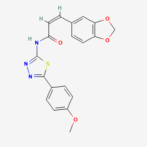 molecular formula C19H15N3O4S B3406994 (Z)-3-(benzo[d][1,3]dioxol-5-yl)-N-(5-(4-methoxyphenyl)-1,3,4-thiadiazol-2-yl)acrylamide CAS No. 476461-88-8