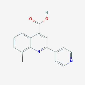 molecular formula C16H12N2O2 B034070 8-Methyl-2-pyridin-4-ylquinoline-4-carboxylic acid CAS No. 107027-42-9