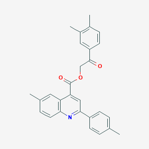 molecular formula C28H25NO3 B340700 2-(3,4-Dimethylphenyl)-2-oxoethyl 6-methyl-2-(4-methylphenyl)-4-quinolinecarboxylate 