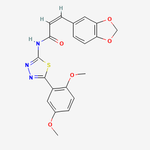 (Z)-3-(benzo[d][1,3]dioxol-5-yl)-N-(5-(2,5-dimethoxyphenyl)-1,3,4-thiadiazol-2-yl)acrylamide