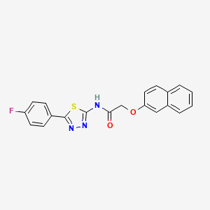 molecular formula C20H14FN3O2S B3407008 N-(5-(4-fluorophenyl)-1,3,4-thiadiazol-2-yl)-2-(naphthalen-2-yloxy)acetamide CAS No. 476463-30-6