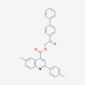 molecular formula C32H25NO3 B340701 2-(Biphenyl-4-yl)-2-oxoethyl 6-methyl-2-(4-methylphenyl)quinoline-4-carboxylate 