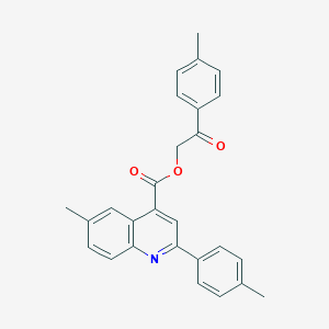 molecular formula C27H23NO3 B340703 2-(4-Methylphenyl)-2-oxoethyl 6-methyl-2-(4-methylphenyl)-4-quinolinecarboxylate 