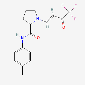 molecular formula C16H17F3N2O2 B3407030 (E)-N-(p-tolyl)-1-(4,4,4-trifluoro-3-oxobut-1-en-1-yl)pyrrolidine-2-carboxamide CAS No. 477181-49-0