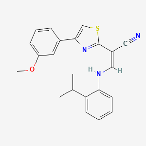 molecular formula C22H21N3OS B3407035 (Z)-3-((2-isopropylphenyl)amino)-2-(4-(3-methoxyphenyl)thiazol-2-yl)acrylonitrile CAS No. 477186-36-0