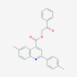 molecular formula C26H21NO3 B340705 2-Oxo-2-phenylethyl 6-methyl-2-(4-methylphenyl)quinoline-4-carboxylate 