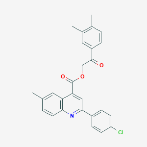 molecular formula C27H22ClNO3 B340707 2-(3,4-Dimethylphenyl)-2-oxoethyl 2-(4-chlorophenyl)-6-methylquinoline-4-carboxylate 
