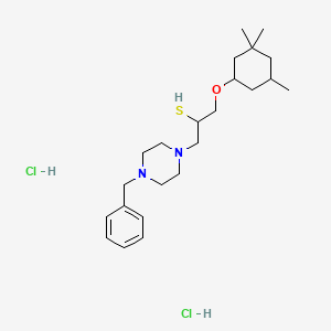 molecular formula C23H40Cl2N2OS B3407080 1-(4-Benzylpiperazin-1-YL)-3-[(3,3,5-trimethylcyclohexyl)oxy]propane-2-thiol dihydrochloride CAS No. 478785-15-8