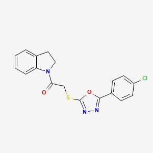 2-((5-(4-Chlorophenyl)-1,3,4-oxadiazol-2-yl)thio)-1-(indolin-1-yl)ethanone