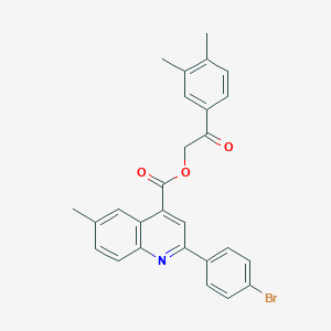 molecular formula C27H22BrNO3 B340710 2-(3,4-Dimethylphenyl)-2-oxoethyl 2-(4-bromophenyl)-6-methyl-4-quinolinecarboxylate 