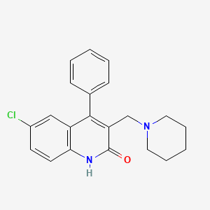 molecular formula C21H21ClN2O B3407118 6-chloro-4-phenyl-3-(piperidin-1-ylmethyl)quinolin-2(1H)-one CAS No. 50494-77-4
