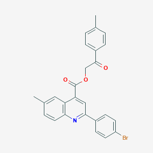 2-(4-Methylphenyl)-2-oxoethyl 2-(4-bromophenyl)-6-methyl-4-quinolinecarboxylate