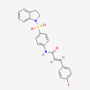 molecular formula C23H19FN2O3S B3407138 (2E)-N-[4-(2,3-dihydro-1H-indol-1-ylsulfonyl)phenyl]-3-(4-fluorophenyl)prop-2-enamide CAS No. 514795-80-3