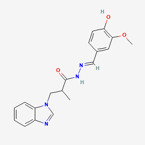 (E)-3-(1H-benzo[d]imidazol-1-yl)-N'-(4-hydroxy-3-methoxybenzylidene)-2-methylpropanehydrazide