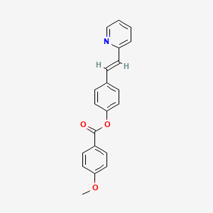 molecular formula C21H17NO3 B3407149 (E)-4-(2-(pyridin-2-yl)vinyl)phenyl 4-methoxybenzoate CAS No. 52686-47-2