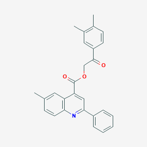 molecular formula C27H23NO3 B340715 2-(3,4-Dimethylphenyl)-2-oxoethyl 6-methyl-2-phenylquinoline-4-carboxylate 