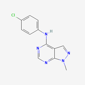 molecular formula C12H10ClN5 B3407156 n-(4-Chlorophenyl)-1-methyl-1h-pyrazolo[3,4-d]pyrimidin-4-amine CAS No. 5334-66-7