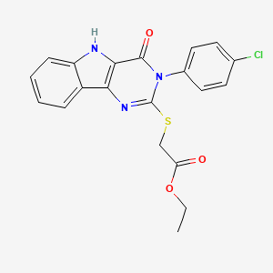 ethyl 2-{[3-(4-chlorophenyl)-4-oxo-3H,4H,5H-pyrimido[5,4-b]indol-2-yl]sulfanyl}acetate