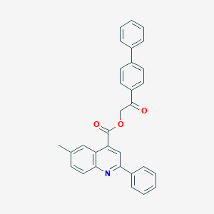 molecular formula C31H23NO3 B340716 2-(Biphenyl-4-yl)-2-oxoethyl 6-methyl-2-phenylquinoline-4-carboxylate 