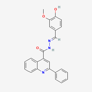molecular formula C24H19N3O3 B3407171 (E)-N'-(4-hydroxy-3-methoxybenzylidene)-2-phenylquinoline-4-carbohydrazide CAS No. 54477-16-6