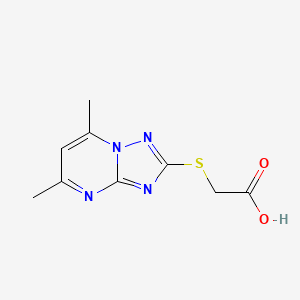 molecular formula C9H10N4O2S B3407181 Acetic acid, [(5,7-dimethyl[1,2,4]triazolo[1,5-a]pyrimidin-2-yl)thio]- CAS No. 56347-19-4
