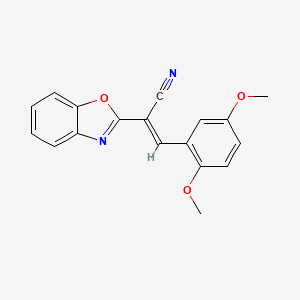 molecular formula C18H14N2O3 B3407215 (2E)-2-(1,3-benzoxazol-2-yl)-3-(2,5-dimethoxyphenyl)prop-2-enenitrile CAS No. 577959-84-3