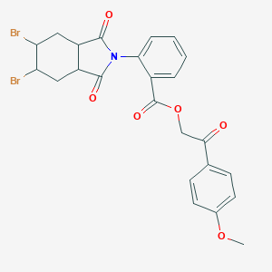 molecular formula C24H21Br2NO6 B340722 2-(4-methoxyphenyl)-2-oxoethyl 2-(5,6-dibromo-1,3-dioxooctahydro-2H-isoindol-2-yl)benzoate 