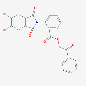 molecular formula C23H19Br2NO5 B340723 2-oxo-2-phenylethyl 2-(5,6-dibromo-1,3-dioxooctahydro-2H-isoindol-2-yl)benzoate 