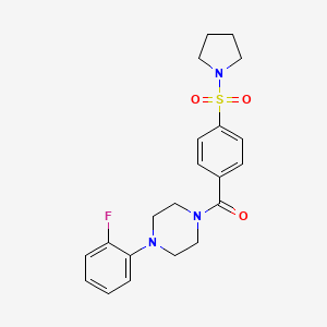 molecular formula C21H24FN3O3S B3407236 (4-(2-Fluorophenyl)piperazin-1-yl)(4-(pyrrolidin-1-ylsulfonyl)phenyl)methanone CAS No. 609792-38-3