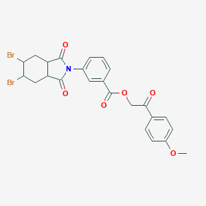 2-(4-methoxyphenyl)-2-oxoethyl 3-(5,6-dibromo-1,3-dioxooctahydro-2H-isoindol-2-yl)benzoate