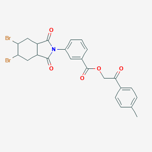 molecular formula C24H21Br2NO5 B340725 2-(4-methylphenyl)-2-oxoethyl 3-(5,6-dibromo-1,3-dioxooctahydro-2H-isoindol-2-yl)benzoate 