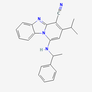 1-[(1-Phenylethyl)amino]-3-(propan-2-yl)pyrido[1,2-a]benzimidazole-4-carbonitrile