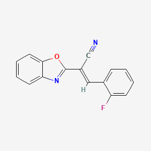 molecular formula C16H9FN2O B3407280 (2E)-2-(1,3-benzoxazol-2-yl)-3-(2-fluorophenyl)prop-2-enenitrile CAS No. 618389-76-7