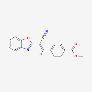 molecular formula C18H12N2O3 B3407284 (E)-methyl 4-(2-(benzo[d]oxazol-2-yl)-2-cyanovinyl)benzoate CAS No. 618390-24-2