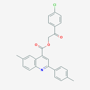 molecular formula C26H20ClNO3 B340729 2-(4-Chlorophenyl)-2-oxoethyl 6-methyl-2-(4-methylphenyl)quinoline-4-carboxylate 