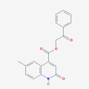 molecular formula C19H15NO4 B340730 phenacyl 6-methyl-2-oxo-1H-quinoline-4-carboxylate 